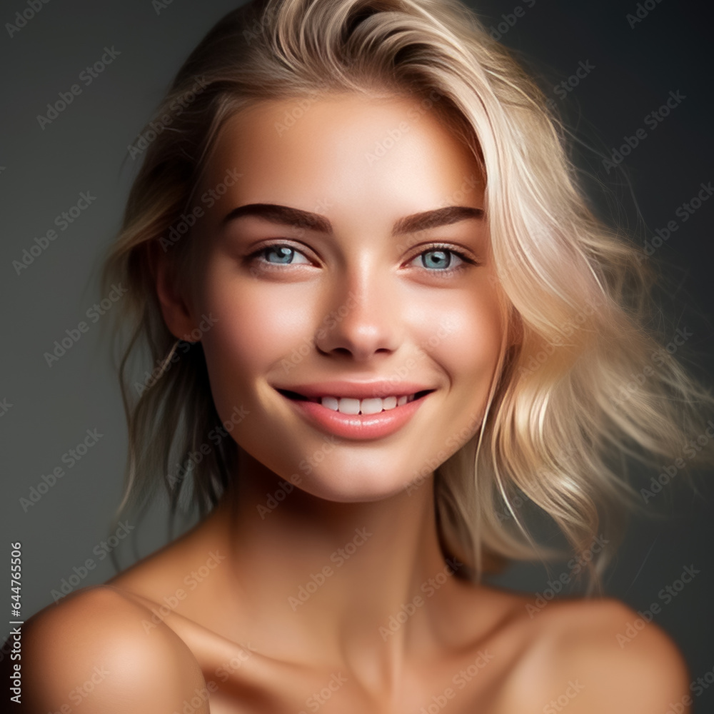 Fototapeta premium Portrait of beautiful young woman with long healthy hair