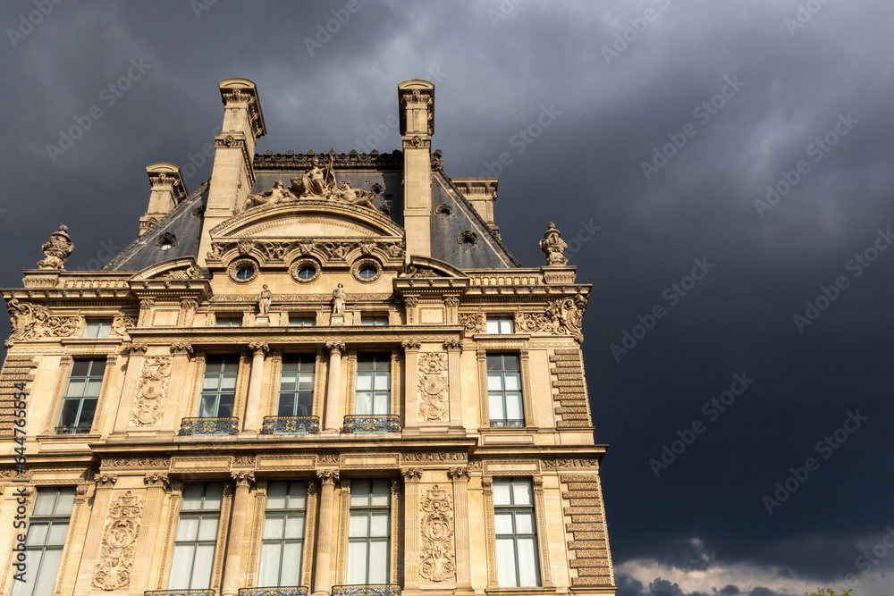 view of the facade of the louvre