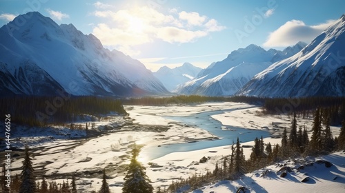 beautiful view  alaska  bright sunlight  stunning nature  professional photography  16 9