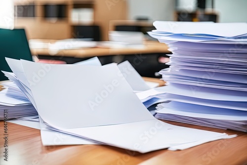 pile of documents on table in office pile of documents on table in office paper documents and stack