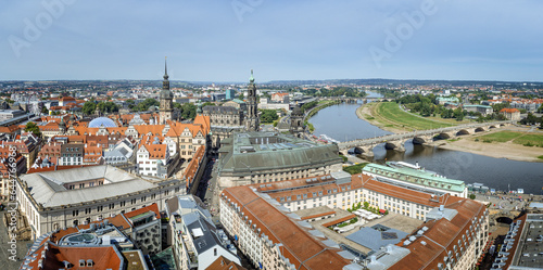 Panoramic view over the rooftops of Dresden, Saxony Germany