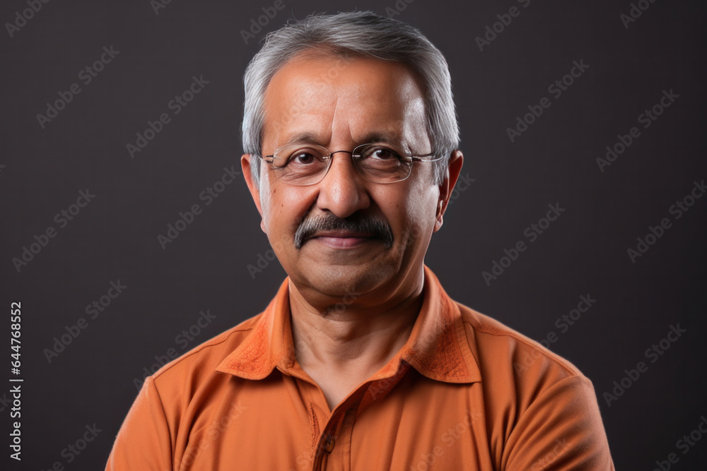 Indian senior man wears clear eye glasses or spectacles