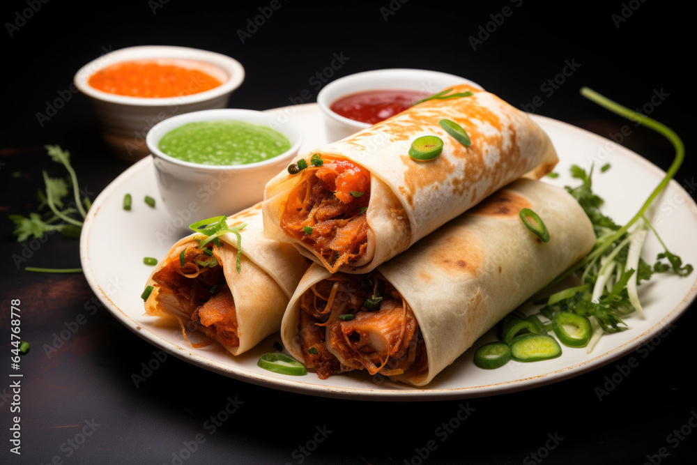 Indian Veg Spring Roll OR Wrap also known as Franky or chapati roll Indian Veg Spring Roll OR Wrap also known as Franky or chapati roll
