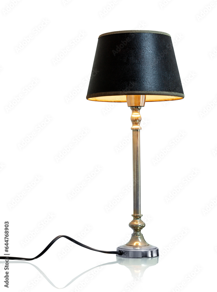 Obraz premium Tischlampe mit schwarzem Lampenschirm