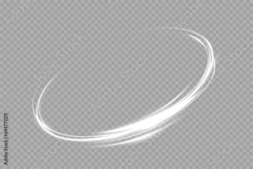 
Glowing white spiral. Speed ​​abstract lines effect. Rotating shiny rings. Glowing circular lines. Glowing ring trail. Vector.