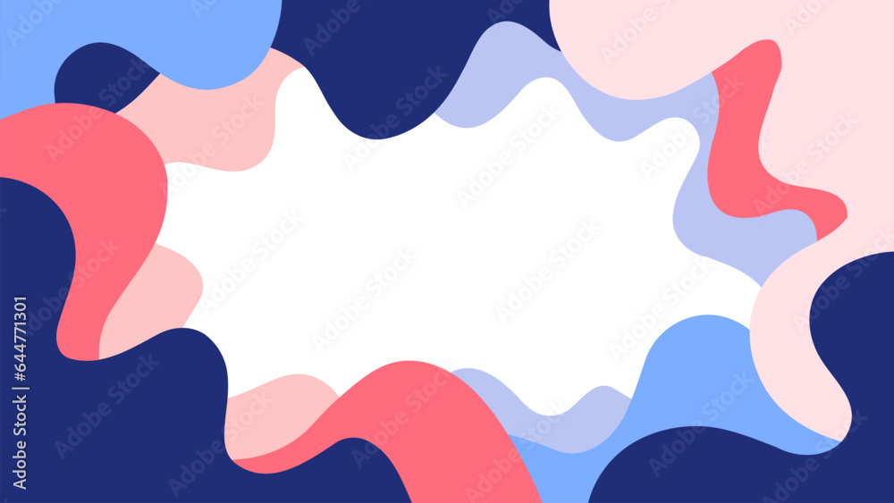 Color waves pattern. Abstract flowing liquid shapes background. Flat colors. Vector illustration.