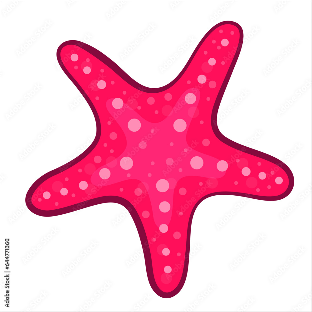Pink Starfish flat vector illustration modern design isolated on white background Pink Starfish flat vector illustration modern design isolated on white background