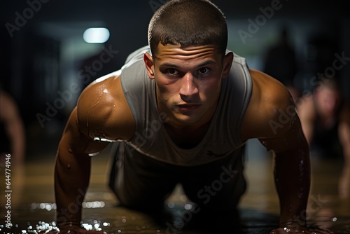 A caucasian athlete mentally preparing for a run