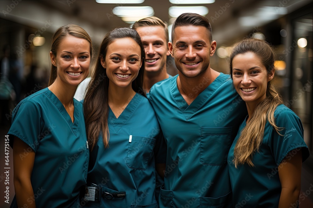Diverse nationalities medical staff in a new hospital Diverse nationalities medical staff in a new hospital