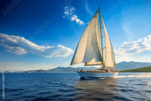 Luxury yacht sailing. Generate AI © nsit0108