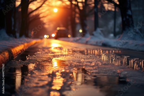 icy road for a car.