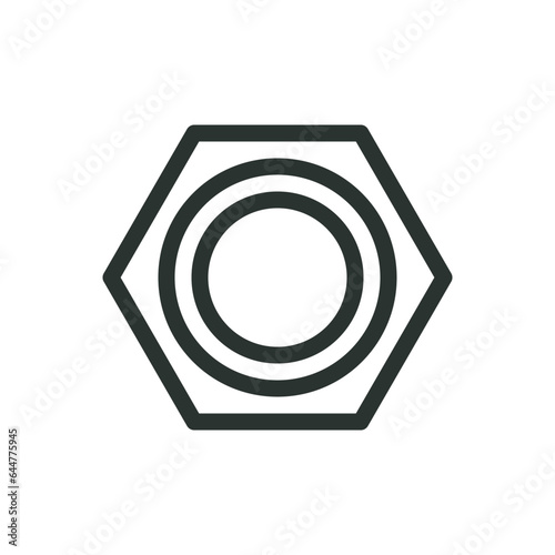 Locking nut isolated icon, nylon insert lock nuts vector icon with editable stroke