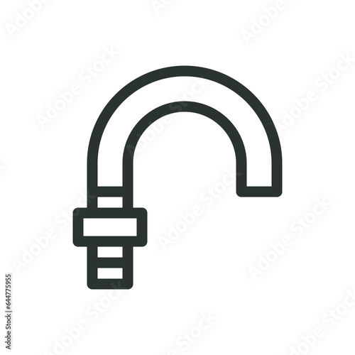 J-bolt isolated icon, J hook bolt vector icon with editable stroke