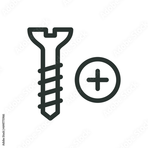 Philips screws isolated icon, cross head screw vector icon with editable stroke