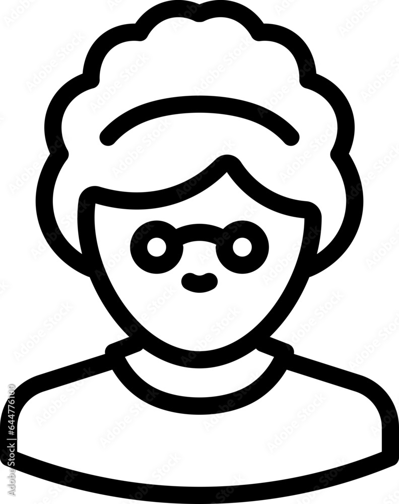 African man wearing eye glasses icon in line art. African man wearing eye glasses icon in line art.
