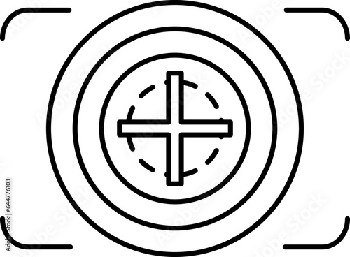 Line art illustration of Target point icon.