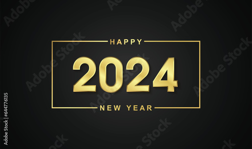 Happy new year 2024. on black background
