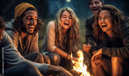 Millennials' Moonlit Mirth: A Campfire Night Full of Laughter