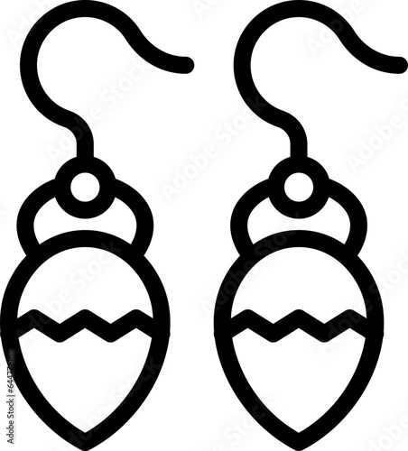 Hang earring icon in black outline.