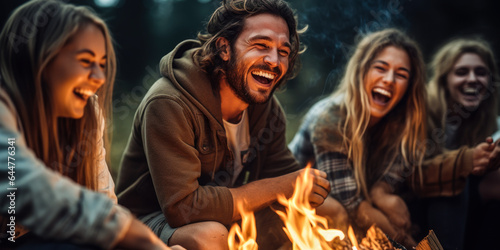 Campfire Chronicles: Joyous Millennials on a Wilderness Adventure
