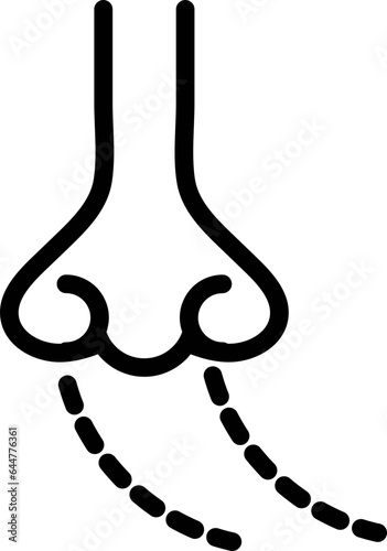 Line art illustration of svgr respiration with nose icon.