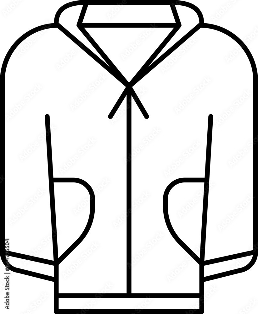 Illustration of Jacket Icon in Flat Style. Illustration of Jacket Icon in Flat Style.