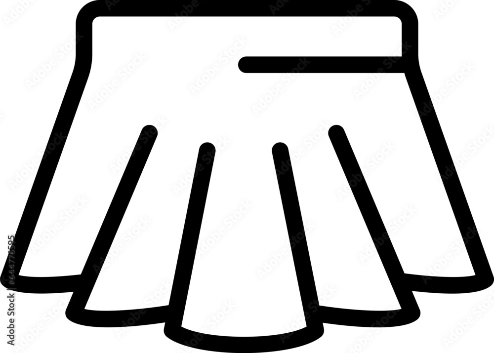 Skirt Icon In Black Line Art. Skirt Icon In Black Line Art.