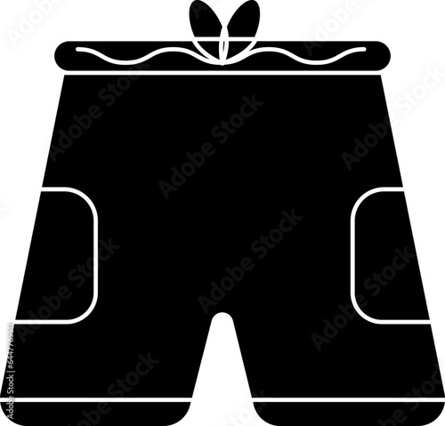 Short Pant Icon In Black And White Color.