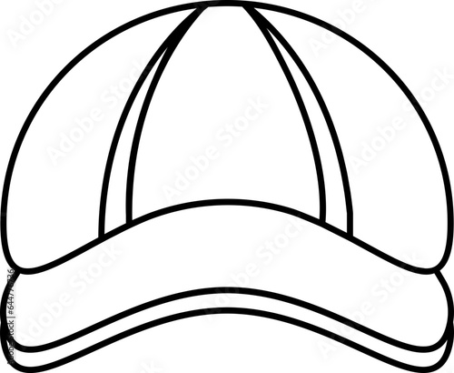 Flat Style Cap Icon in Thin Line Art.