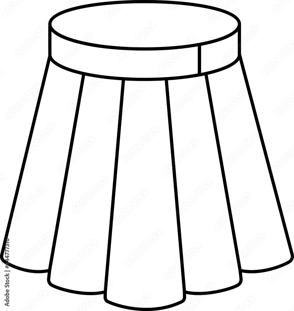 Illustration Of Skirt Icon Or Symbol In Stroke Style. Illustration Of Skirt Icon Or Symbol In Stroke Style.