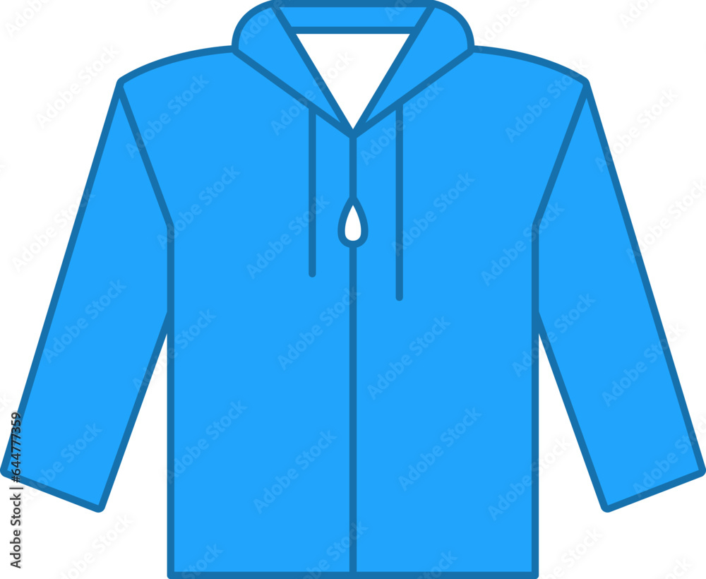 Blue And White Zip Hoodie Icon Or Symbol. Blue And White Zip Hoodie Icon Or Symbol.