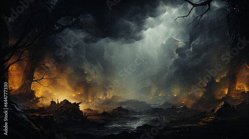 Black cloud landscape background