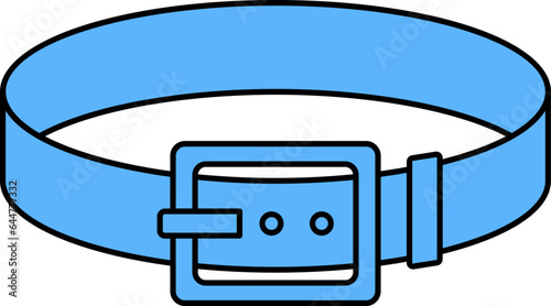 Blue Illustration Of Belt Icon Or Symbol.