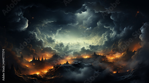 Black cloud landscape background