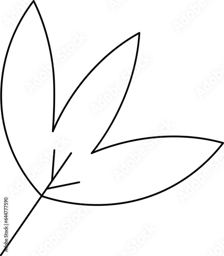 Leaf icon or symbol in black outline.