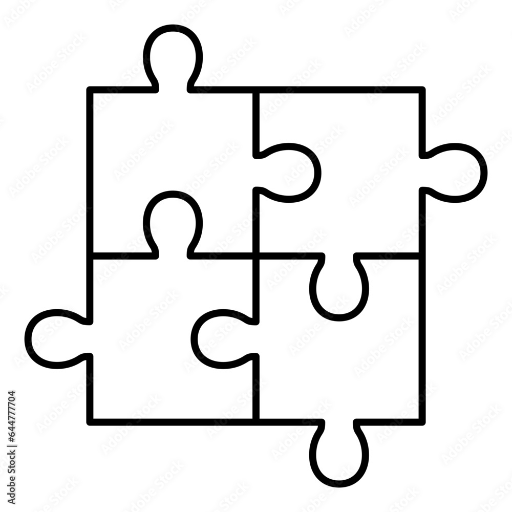 Line art illustration of Puzzle icon. Line art illustration of Puzzle icon.