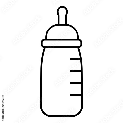 Feeding bottle icon in line art.