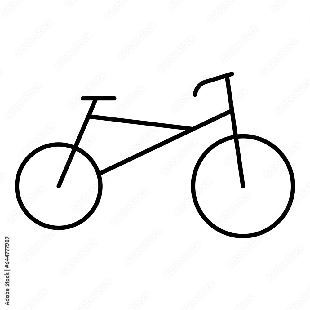 Cycle or Bicycle icon in black line art. Cycle or Bicycle icon in black line art.
