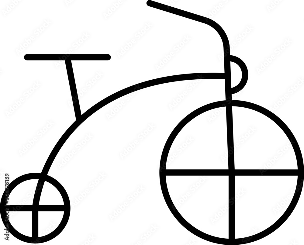 Cycle or Bicycle icon in black line art. Cycle or Bicycle icon in black line art.