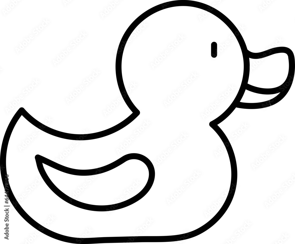 Line art Duck icon in flat style. Line art Duck icon in flat style.
