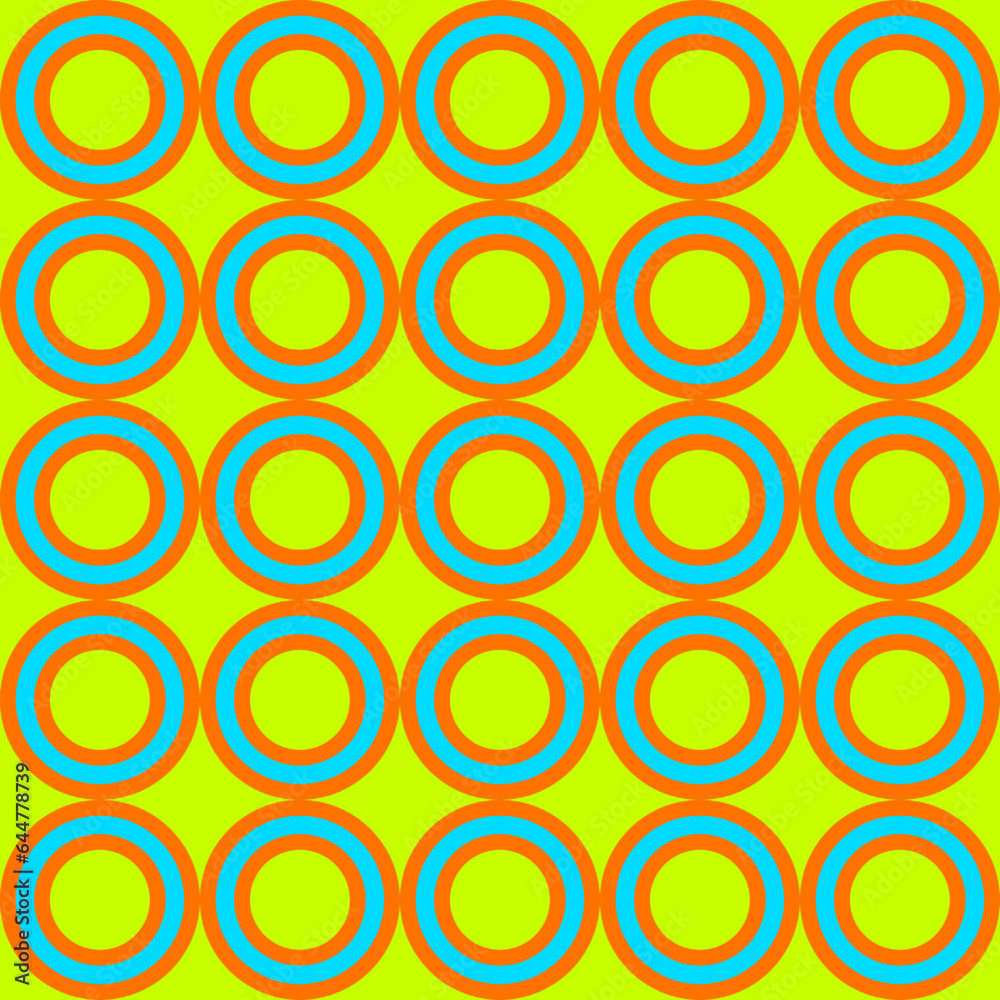 Seamless pattern with circles. Vector illustration. Yellow background.