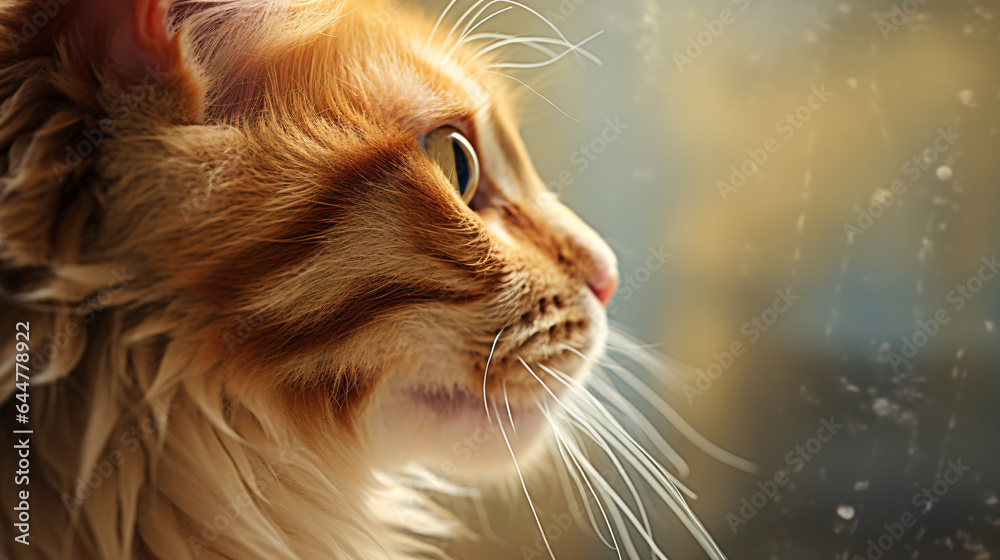 Close up portrait of cute ginger cat.