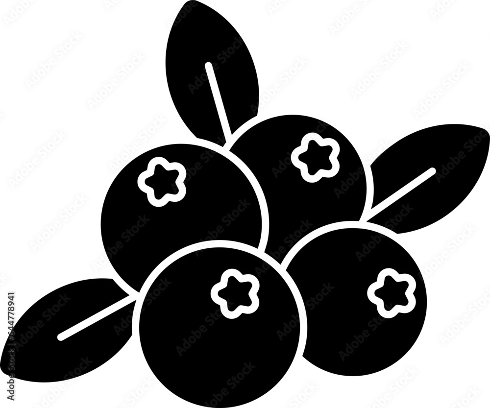 Cranberry Icon In B&W Color. Cranberry Icon In B&W Color.