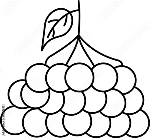 Rowan Berry Icon In Black Line Art.