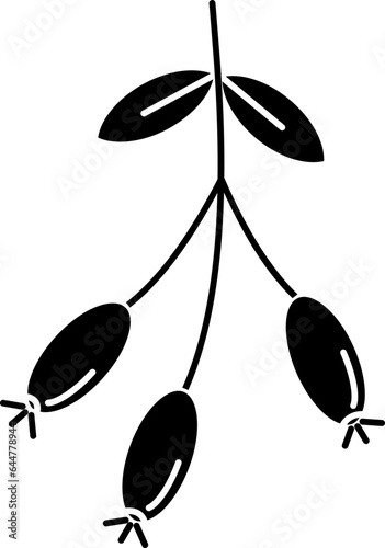 Rosehip Berry Icon In Glyph Style.