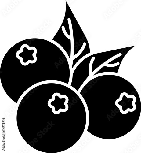 Lingonberry Icon In Glyph Style.