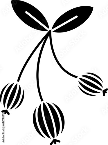 Gooseberry Icon In Glyph Style.