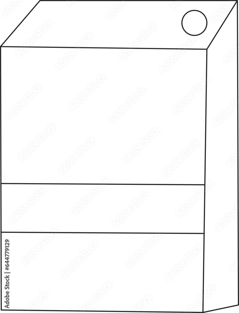Line Art Juice Box Icon.