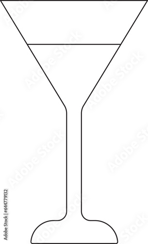 Martini Glass Icon in Black Line Art. © Abdul Qaiyoom