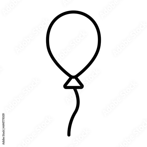 Flat style balloon icon in black line art.